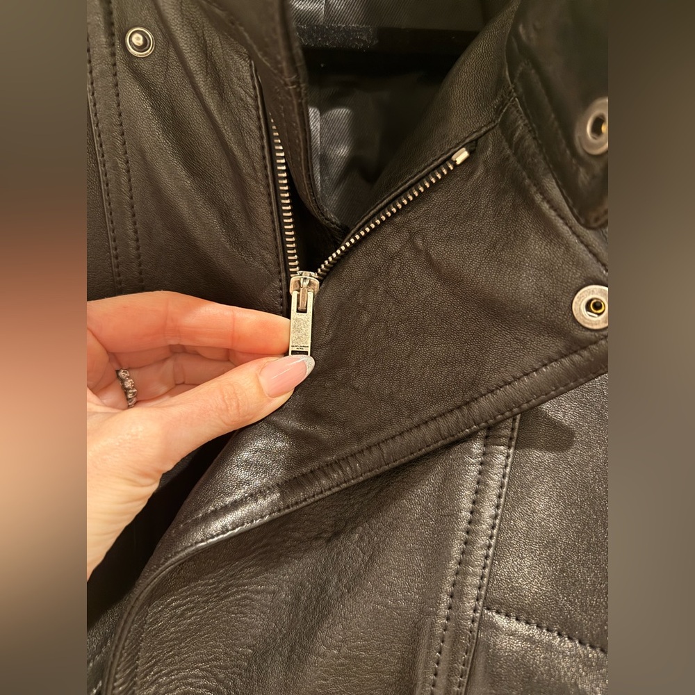SAINT LAURENT Leather Jacket Stand Collar Runway Black Leather Bomber 2025 - Picture 16 of 17